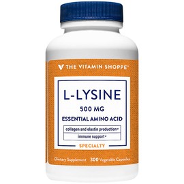 The Vitamin Shoppe L-Lysine 500MG - Immune Support, Collagen Formation & Calcium Absorption, Essential Amino Acid (300 Capsules)