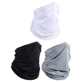 3 PCS Summer Face Cover Scarf UV Protection Neck Gaiter Sunscreen Breathable Outdoor Face Mask Neck Gaiter Headband Tube Bandana Ice Silk Viscose Fiber Elastic Scarf Sunscreen Balaclava Fishing