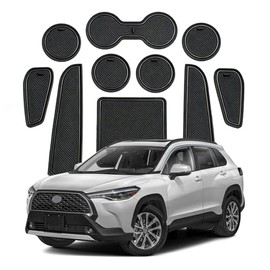 Tapetes para portavasos para Toyota Corolla Cross 2022-2026, juego de 11 piezas, suaves, antideslizantes, impermeables, con ranura para puerta, para accesorios de coche 2026, 2025, 2024