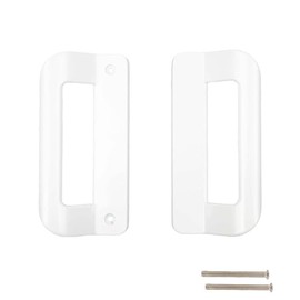 BTAMUD 2 PCS Sliding Door Handles Set Fits 5-5/8" Hole Spacing Patio Door Handle Replacement Aluminum Sliding Door Pull Replace Old or Damaged Door Handles (White)