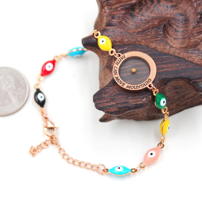 Vivaday Mustard seed Fashion Faith Can Move Mountains Circle Pendant