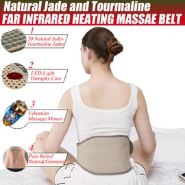 JKIUI Slimming Electric Belt Hot Compress Electrified Heating Massage Pads for Lower Back Pain Far Infrared Heating Pads Lower Back Abdomen 7 Heat Settings up to 149°F