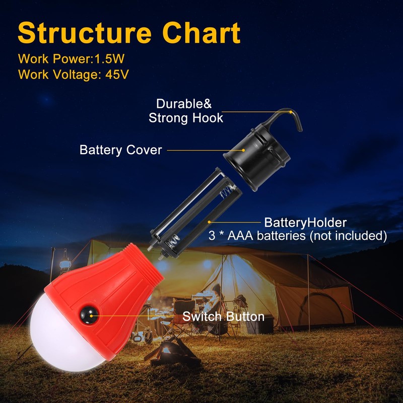 PATIKIL Tent Lantern, 2 Pack Portable Camping Light LED Camping
