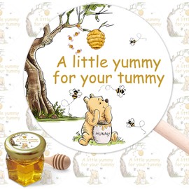 Kwtzkuo® 80pcs Winnie Baby Shower Decorations Sticker Pack Classic Pooh Bear Label Set Birthday Party Favors Food Labels