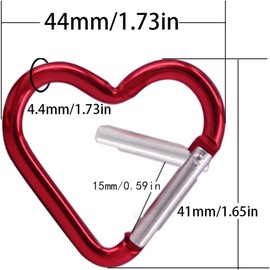 Heart Shaped Carabiner Clip Aluminum Alloy Keychain Clip Spring Snap Hook Camping Backpack Clips Heavy Duty Carabiner Rustproof Backpack Carabiner Lightweight Aluminum Alloy Keychain Clip (Blue)