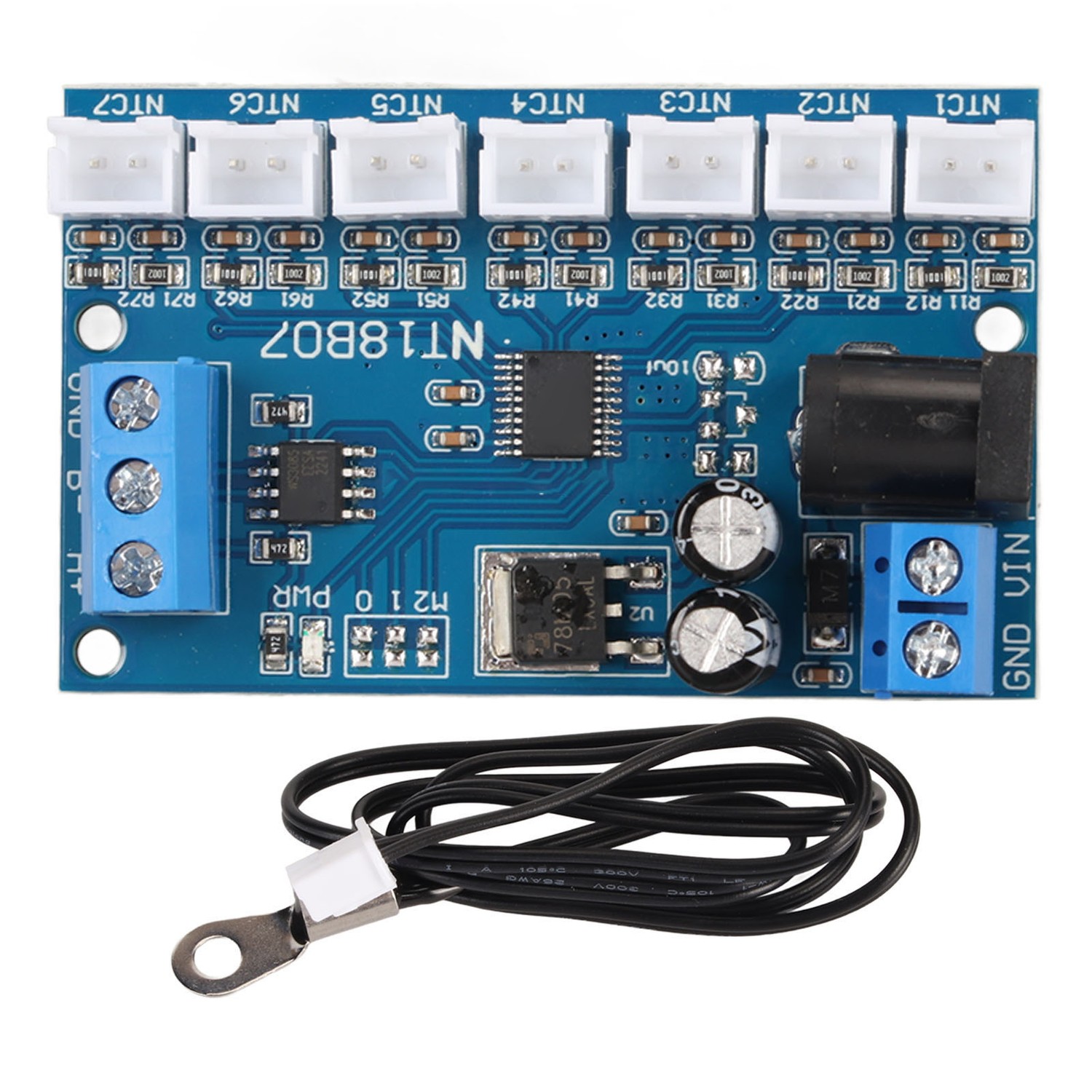 7 Channel RS485 Module NTC Temperature Sensor Measurement MODBUS RTU ...