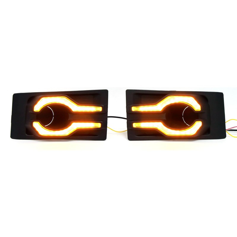 KITOCARTOP 3-in-1 LED Fog Light Bezel Fits Land Cruiser LC70