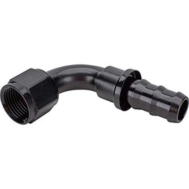 Black 90 Degree Socketless Push-On Hose End, -10 AN