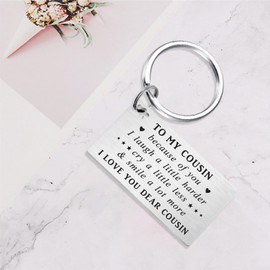 TANWIH Cousin Gifts - Cousin Birthday Keychain - Best Cousin Gifts - Cousin Birthday Graduation Gifts for Men Women from Cousins