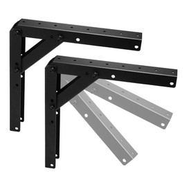 Sihnman Heavy Duty Adjustable Angle Bracket (2 pc) for Wall Mount, Roof Mount, Foldable Hinge Bracket, Truss and Frame for Solar Panel Stand, Awning Roof, Commercial Sign, Table Shelf Support.