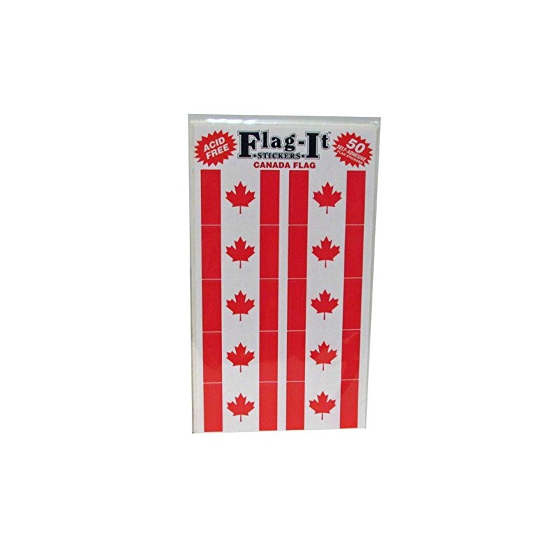 British American Novelties Canadian Flag Sticker 1 5/8" x 1