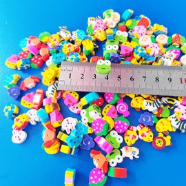 300PCS Mini Fun Erasers for Kids Bulk,Cute Assorted Novelty Pencil Erasers Desk Pets for Kids Party Favors School Student Prizes Gift(300Fruit&Animal)