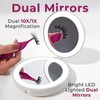 Zadro 4.5" Round LED Compact Mirror 10X/1X Travel Mirror with