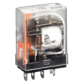 Dayton 240VAC, 5-Pin Square Base General Purpose General Purpose Relay; AC Contact Rating: 15A @ 277V
