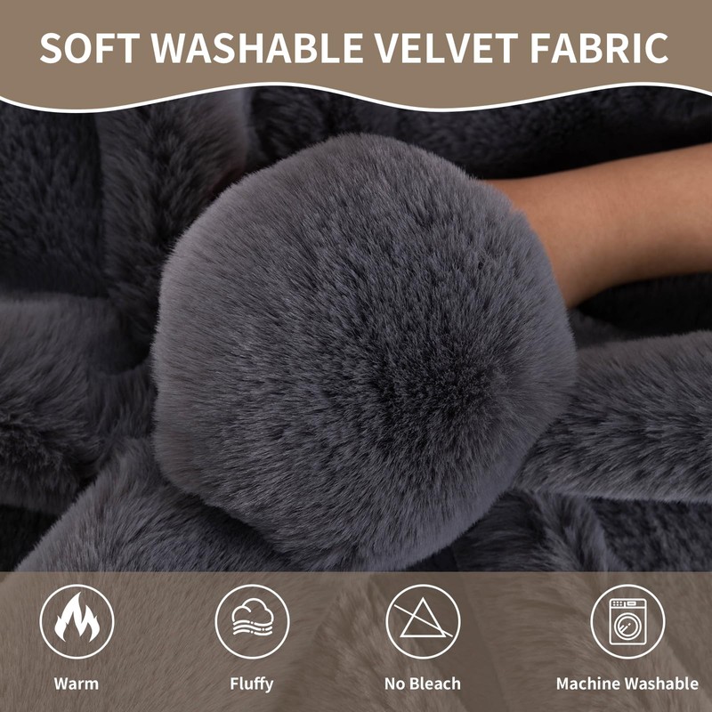 MDSASFD Faux Fur Couch Cover, Soft Warm Plush Sofa Couch