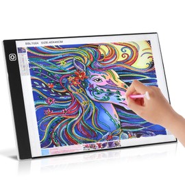 AUAUY A5 LED Light Pad for Diamond Painting, 3 Levels Adjustable Brightness Light Box Drawing Board, Diamond Drawing Art Light Board,Stepless Dimmable Brightness Tracing Light Pad, USB Powered