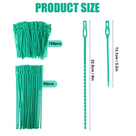 200Pcs Adjustable Plant Ties Flexible Garden Plant Ties,Multi-Function Sturdy Garden Plant Green Twist Tie,Reusable Plastic Garden Ties Plant Support Tree Shrub for Secure Vine