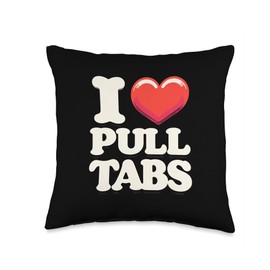 I Love Pull Tab Midwest Gambling Ticket Bingo Gamblers Throw Pillow