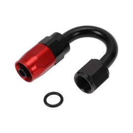 A ABSOPRO Male Flare Reducer Hose Fitting Adapter TF-1001-AN6 180° Fuel Line Connector Aluminum with O-ring Red,Black