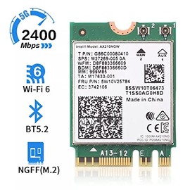 intel WIRELESS AX210 NGW M.2 (2230 A/E) 802.11ax wave2 (2400 Mbps 2x2 HT160) Bluetooth 5.2