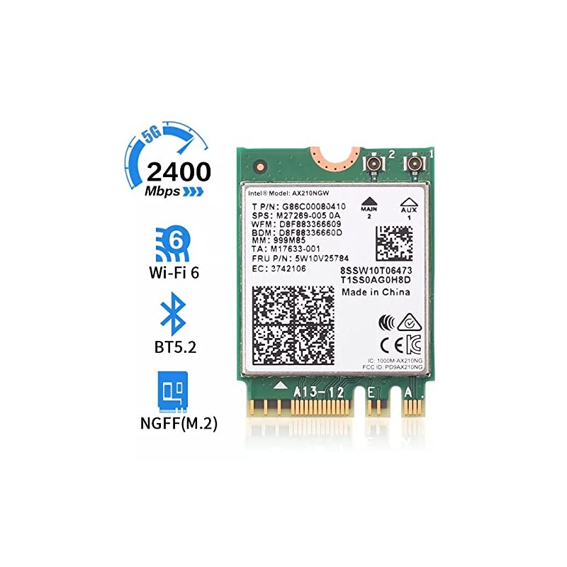 intel WIRELESS AX210 NGW M.2 (2230 A/E) 802.11ax wave2 (2400