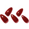 GLAMERMAID Red Glitter Press on Nails Medium Almond, Burgundy Handmade