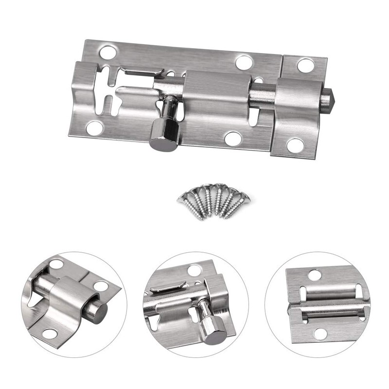 4 Small Bolt Lock, Door Bolt Barrel Sliding Latch Lock