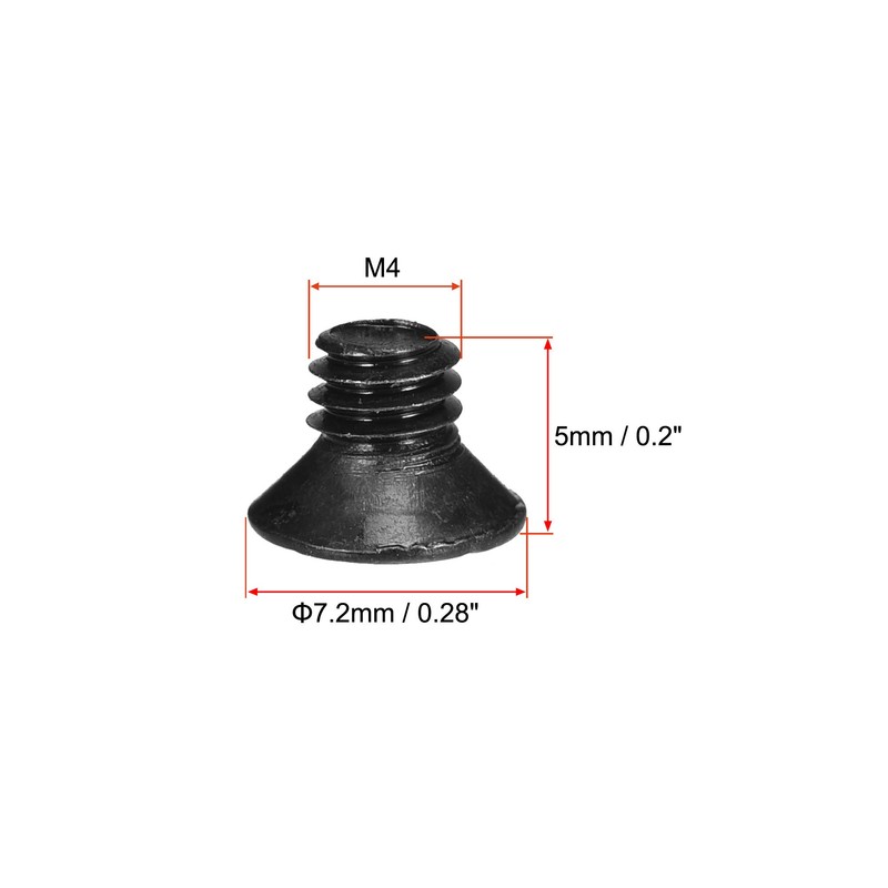 sourcing map M4 x 5 mm Phillips Flat Head Screw