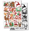 Christmas Santa and Reindeer Holiday Temporary Tattoo Water Resistant Fake