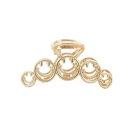 Avance Hair Clip Hair Claw Smile Nico Chan Metal Silver Gold Cute Adult Popular Hair Accessory Barrette for Women (Gold)