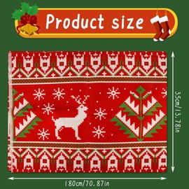 Thyonta Festive Christmas Table Runner Soft Linen Tablecloth with Holiday-Themed Prints for Family Gatherings Holiday Decorations Dining Table Accents (35 X 180 Cm)