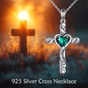 URONE Cross Necklace 925 Sterling Silver Birthstone Cross Pendant May