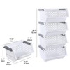 Jekiyo 4-Pack Plastic Stackable Organizer Basket, Stacking Storage Baskets
