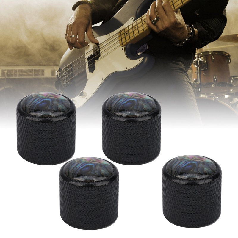 4 Pcs Electric Bass Knob Dome Metal High End Shell