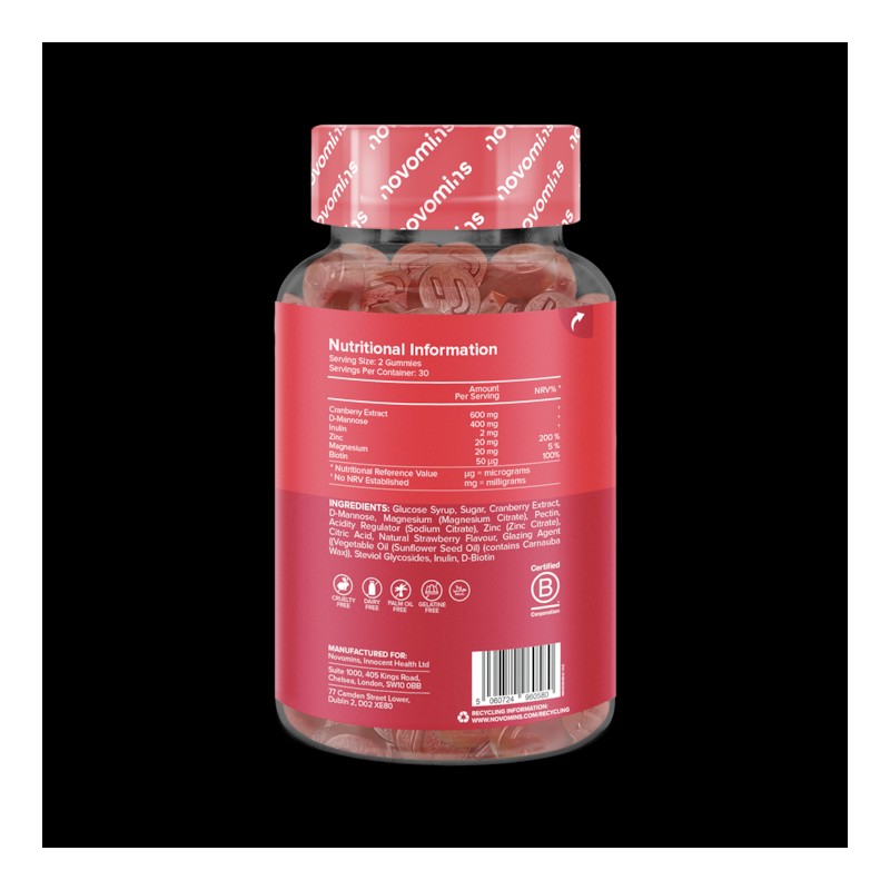 Novomins Cranberry & D-Mannose 60 Gummies
