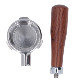 58mm Bottomless Portafilter Solid Wood Handle Stainless Steel Basket Detachable 3 Ear Coffee Portafilter for Barsetto E Round Ring Red Sour Branch