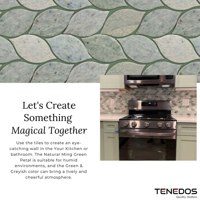 Tenedos Ming Green Greyish Petal Marble Polished Floor Wall Tile