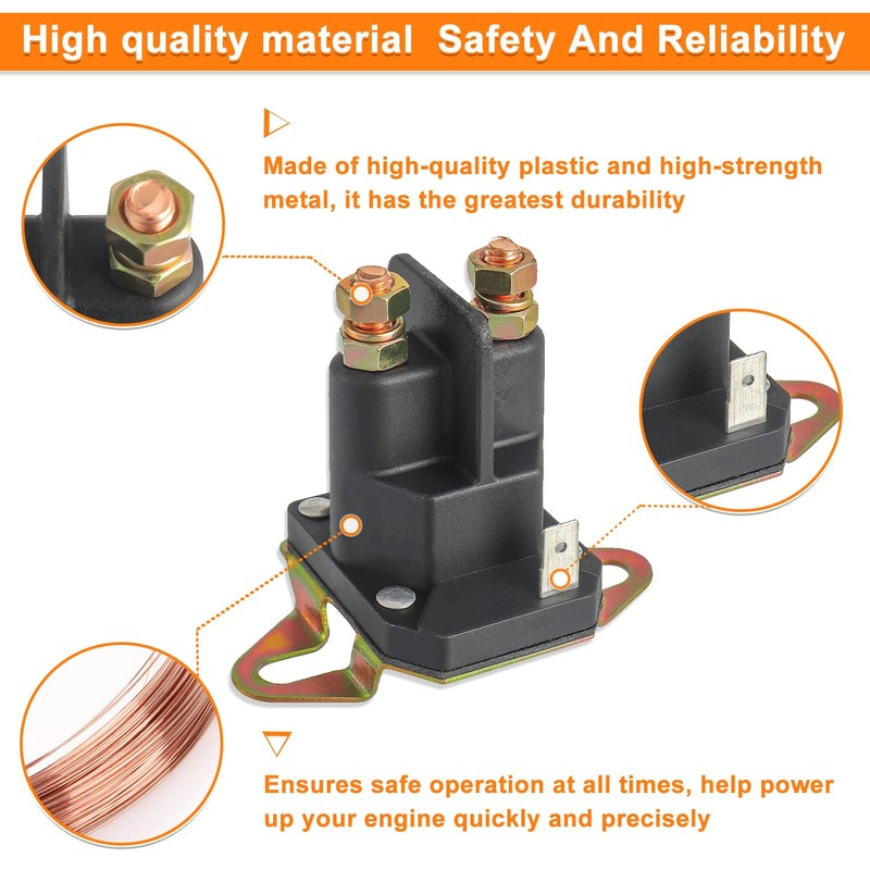 HUAREW 435-700 12V Starter Solenoid Relay Switch Replacement 3 Terminals