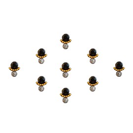Comet Busters Black Fancy Bindi With Diamond Face Jewels Bindi Stickers Indian Bindi for Women