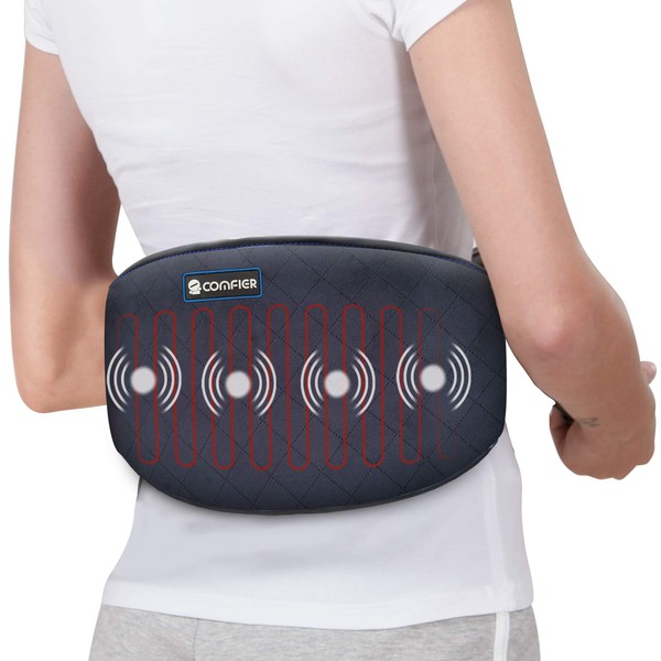 Comfier Heating Pad for Back Pain - Heat Belly Wrap Belt with Vibration Massage, Fast Heating Pads with Auto Shut Off, for Lumbar, Abdominal, Leg Cramps Arthritic Pain Relief, Gifts for Men Dad