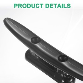 TIXIPEM 4 In Boat Dock Cleats [6PCS] - Rustproof Nylon Boat Cleats Tie Down Use for Piers & Docks & Kayaks & Sailboats & MarIne [Black, 32mm Hole Centers] Kayak Rope Tie Nautical Decor