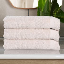 Superior Cotton Bath Towel Set, Quick Dry,Large Plush Absorbent Body Towels, Luxury Soft Quick Drying, Shower, Spa, Hotel, Pool, Guest Bathroom, Home Essentials, Set of 3, Rolla Collection, Silver