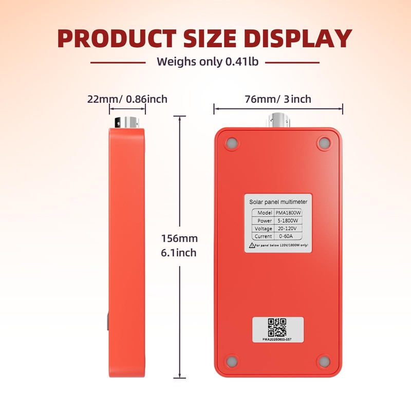 PMA1800W Solar Panel Tester, Solar MPPT Meter with Large Ultra