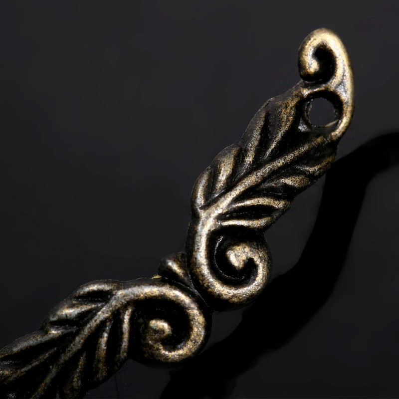 Dophee 10Pcs 1.77" x 0.39" Antique Brass Drawer Pull Handles