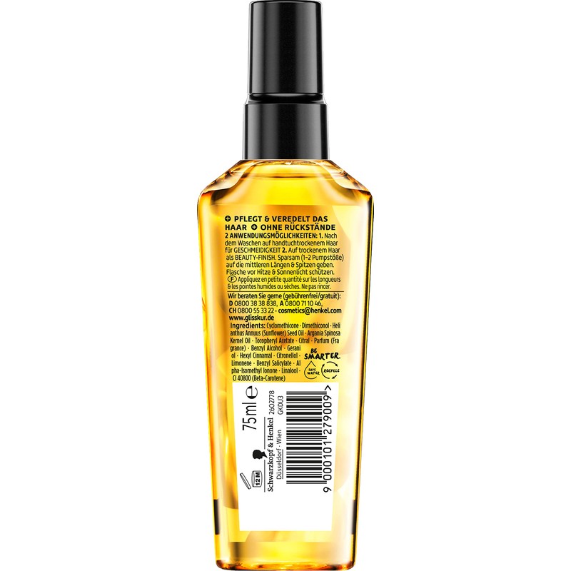 Schwarzkopf Gliss Kur Daily Oil Elixir Hair Care with Argan