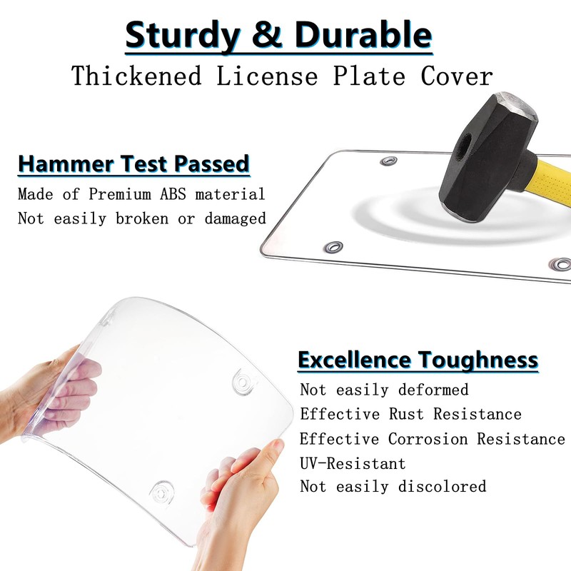 Ettonsun License Plate Cover & Frames, 2 Pack Clear License