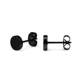 6mm Black Stud Round Circular Earrings For Men Women Unisex Fashion Jewlery Accessory Casual Use For Work Parties Everyday Wear Ear Rings