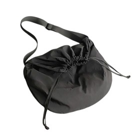Harugio Drawstring Bag, Men's, Women's, Unisex, Shoulder Bag, Large Capacity, Nylon, Crossbody Design, Sports, Outdoor, Travel, Stylish, Bag, Lightweight, Simple, Solid, Popular, Black