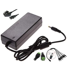 BW 12V 5A 60W DC Power Supply With 8 Way CCTV Power Splitter Cable For LED Srip Light