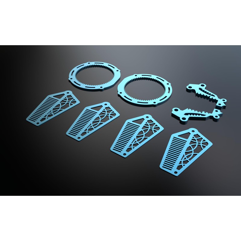 DIY Mechanical Fox Model Kit, Metal Assembly Construction, Blue and